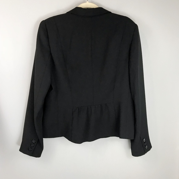 EMANUEL UNGARO Suit Blazer SZ 14 Single Button Wrinkle Free Peplum Back Black - Picture 11 of 11